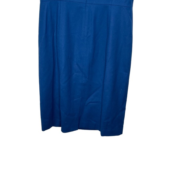 Talbots Women Sheath Dress Italian Flannel Wool Flutter Sleeve Minimalist Blue 8 - Picture 10 of 10